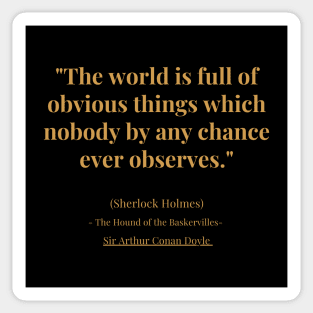 "The world is full of obvious things which nobody by any chance ever observes." Sticker